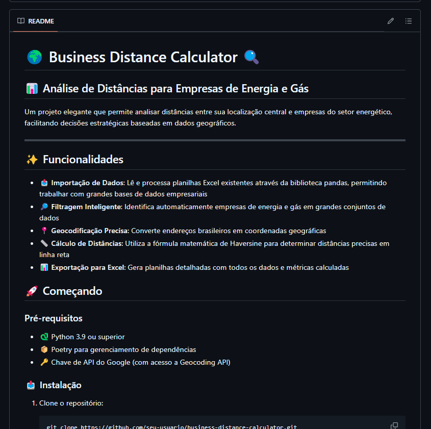 Business Distance Calculator